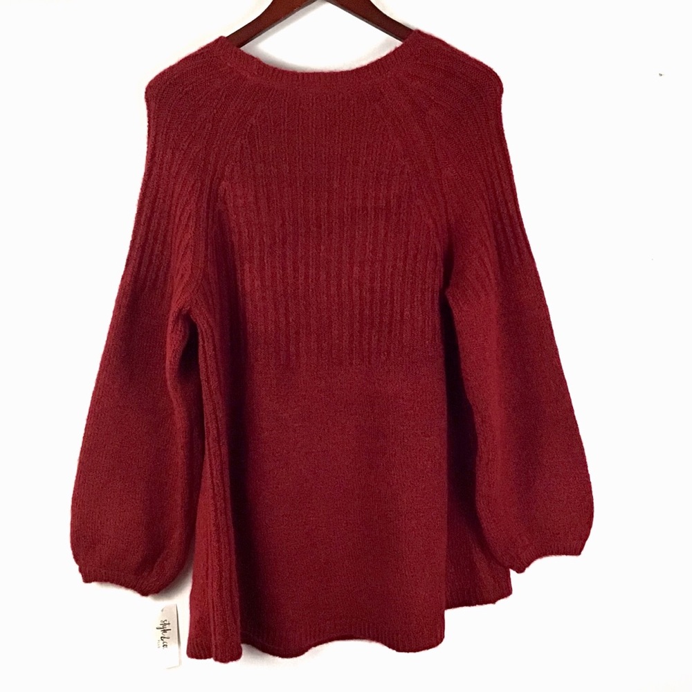 Style & Co Macy's Plus Chenille Tunic Sweater NWT! Red - Picture 3 of 3